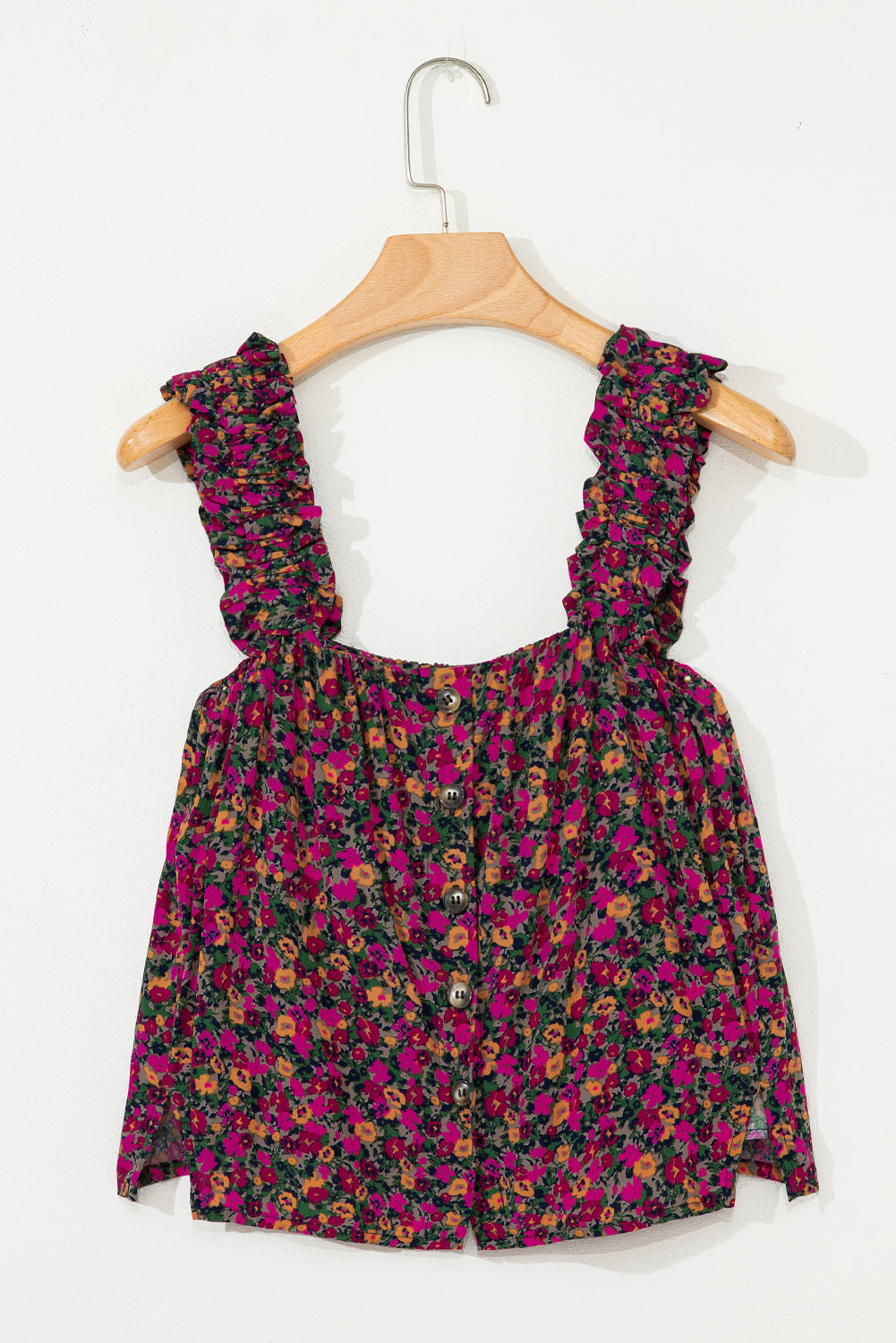 Boho Frilled Floral Tank Top