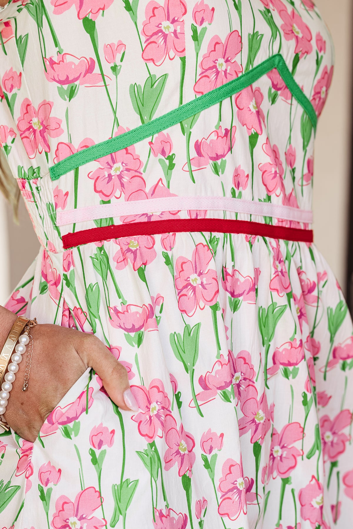Floral Short Sleeve Midi Dress