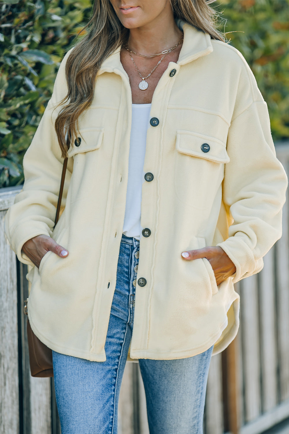 Turn Down Collar Buttoned Jackets
