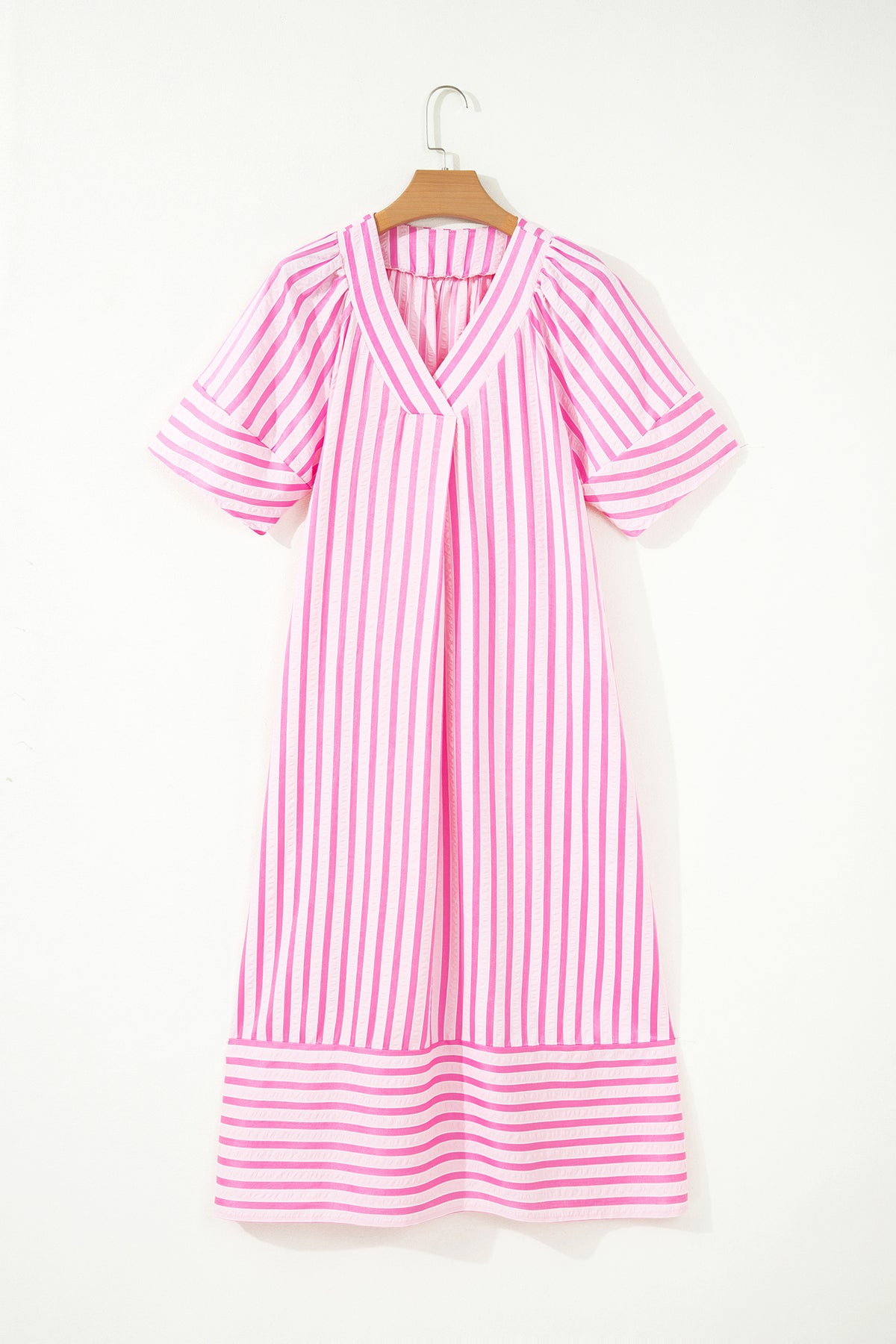 Stripe Short Sleeve Maxi Dress