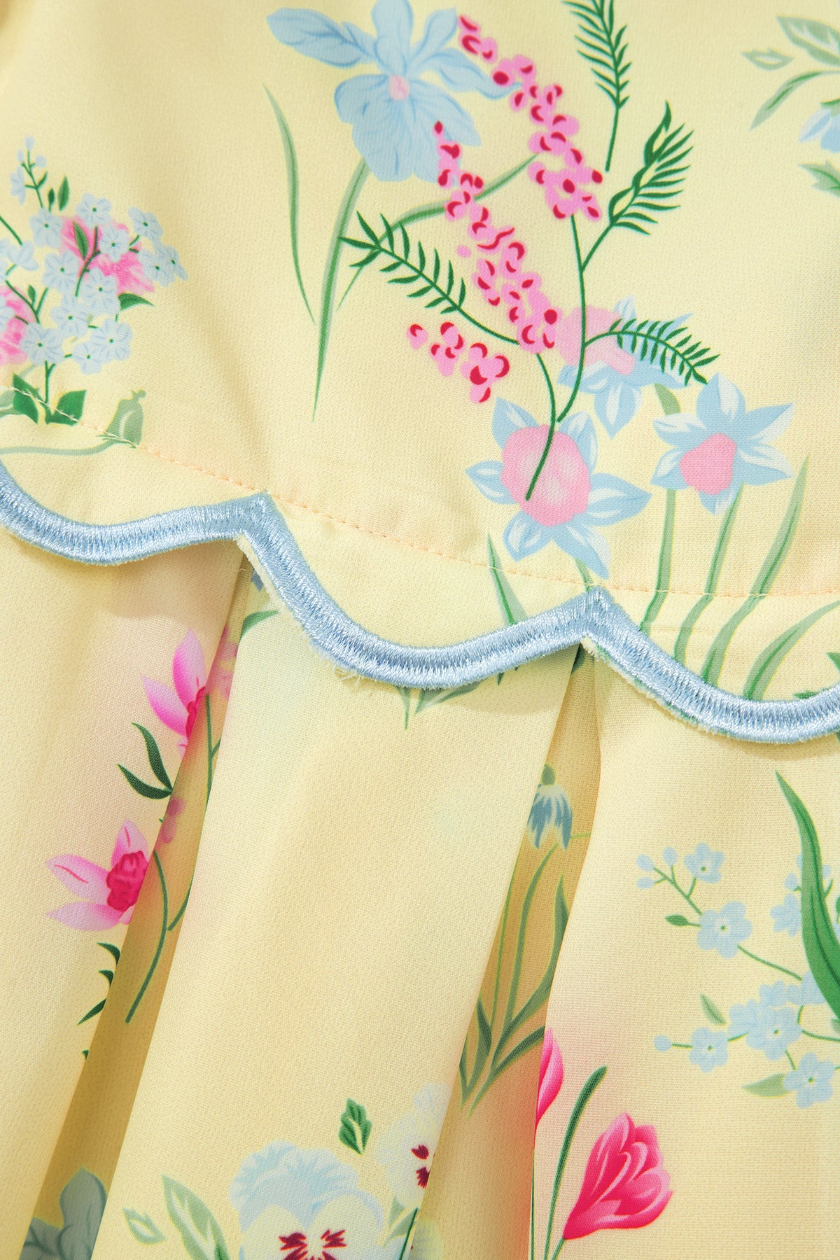 High Waist Midi Floral Dress