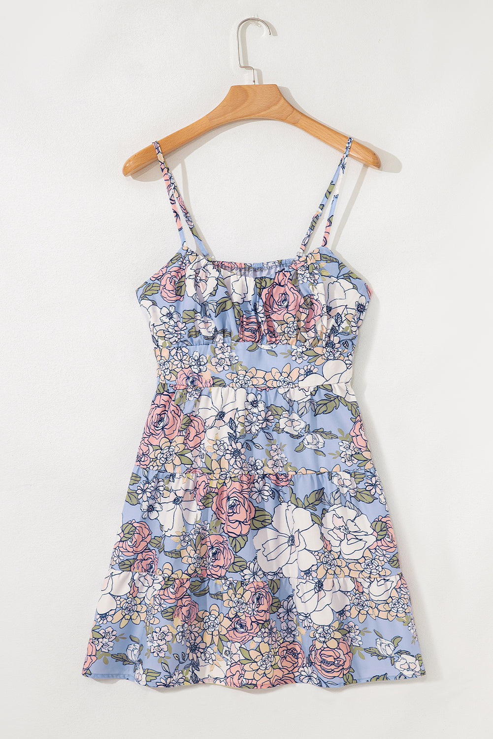 Tiered Spaghetti Strap Floral Dress