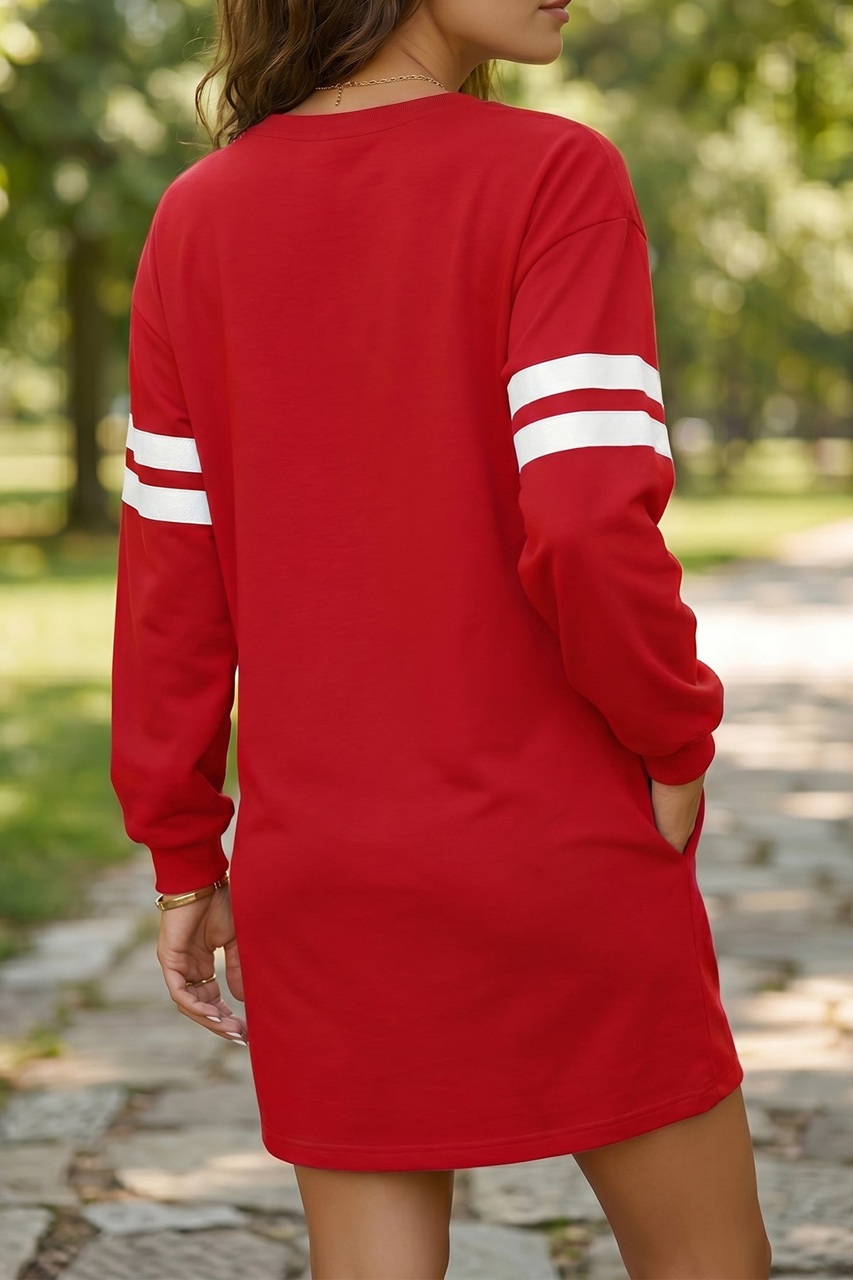 Fiery Varsity Banded Mini Dress