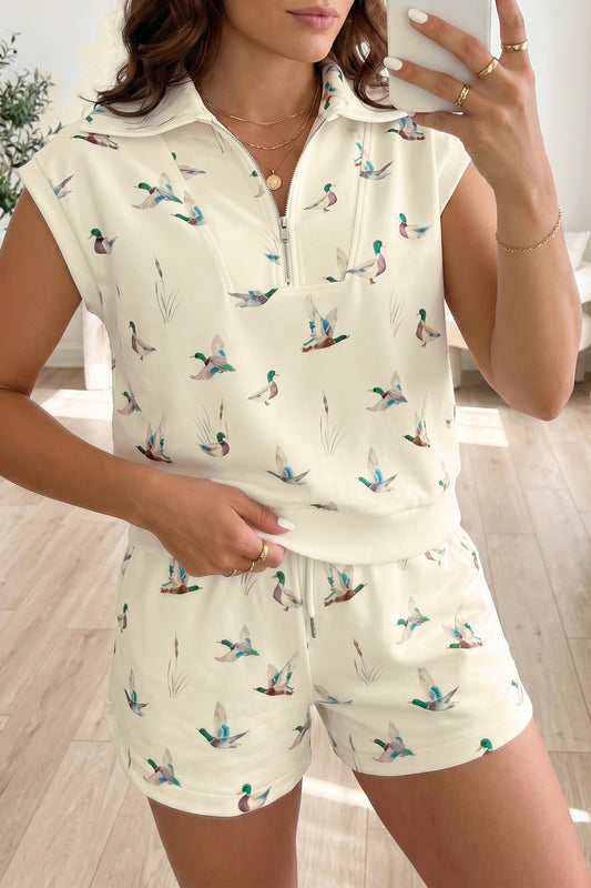 Mallard Printed Drawstring Short Set
