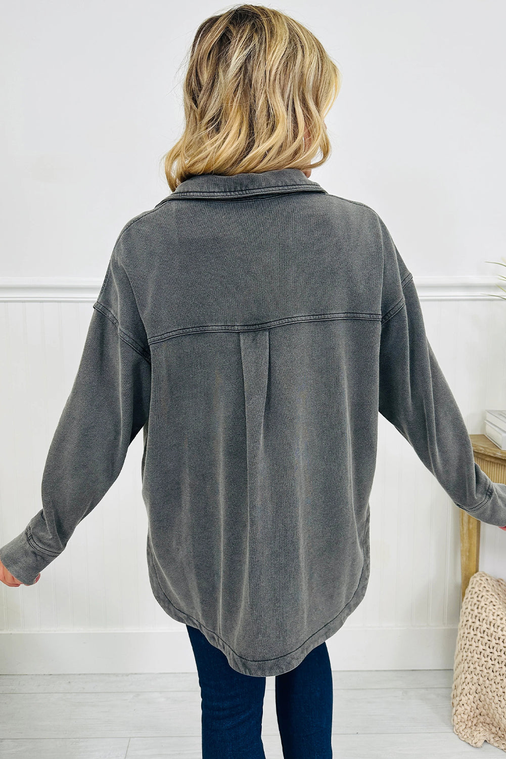 Medium Wash Chest Pockets Jackets