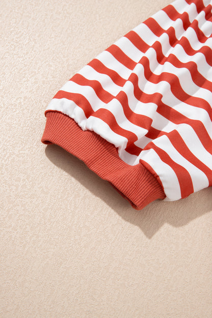 Stripe Short Bubble Sleeve Tee