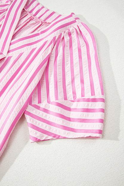Stripe Short Sleeve Maxi Dress