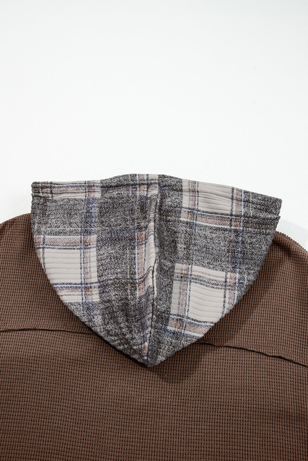 Plaid Button Down Drawstring Jackets