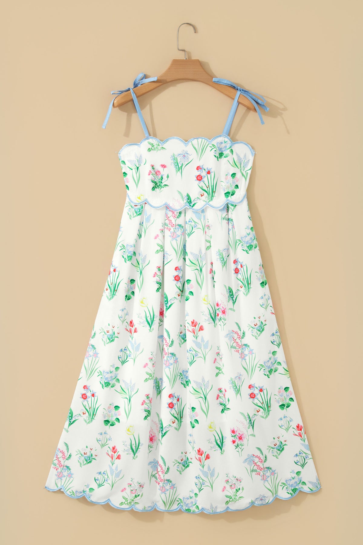 High Waist Midi Floral Dress
