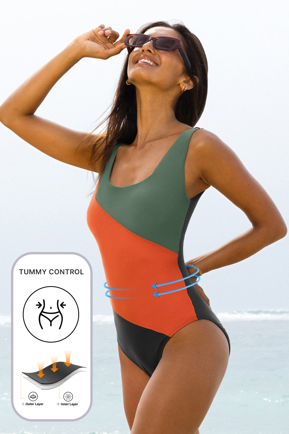 Duffel Color Block One-Piece Swimsuit