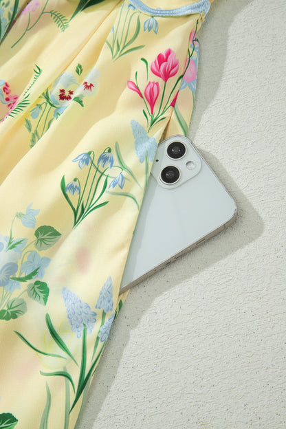 High Waist Midi Floral Dress
