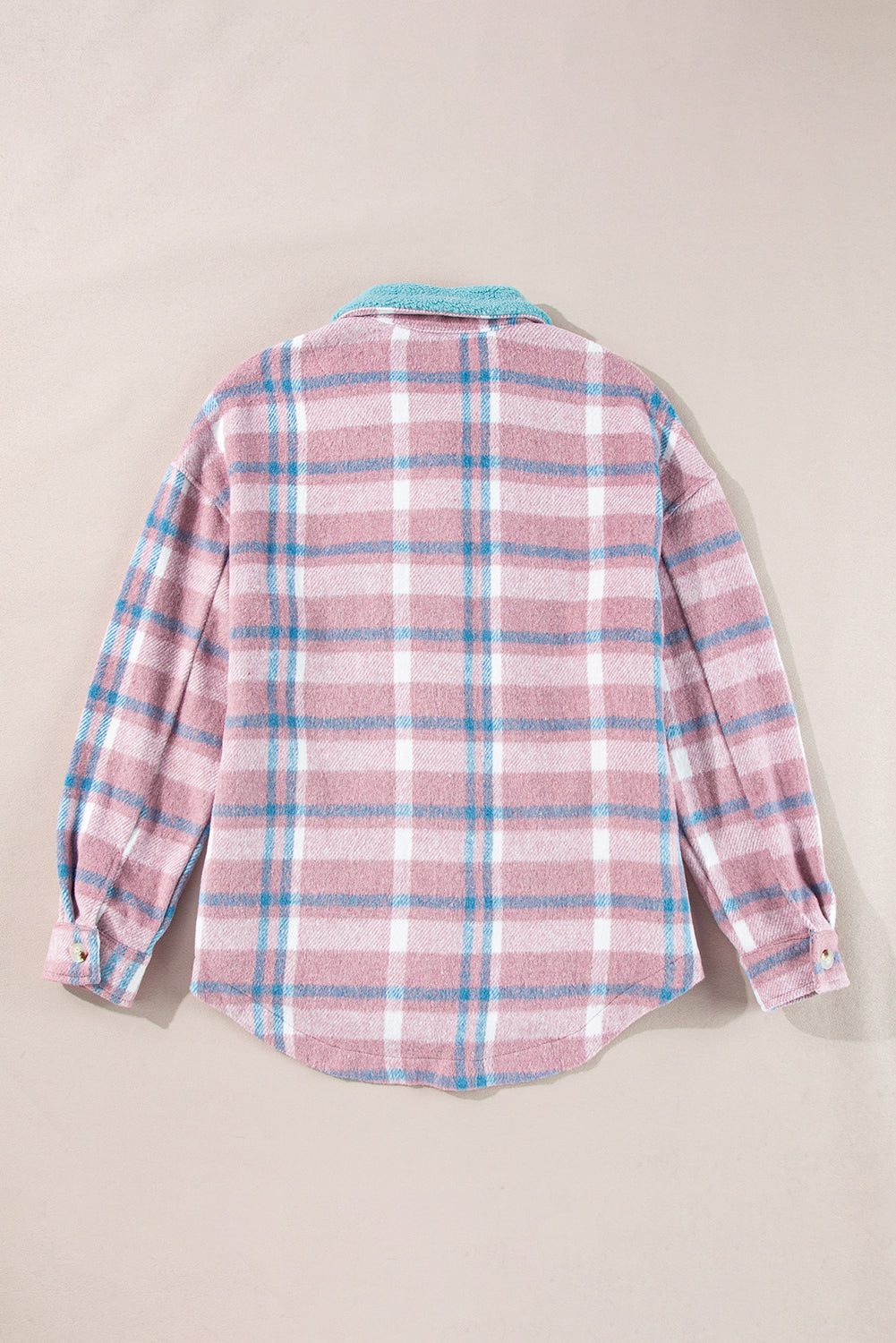 Color Block Collared Plaid Shackets