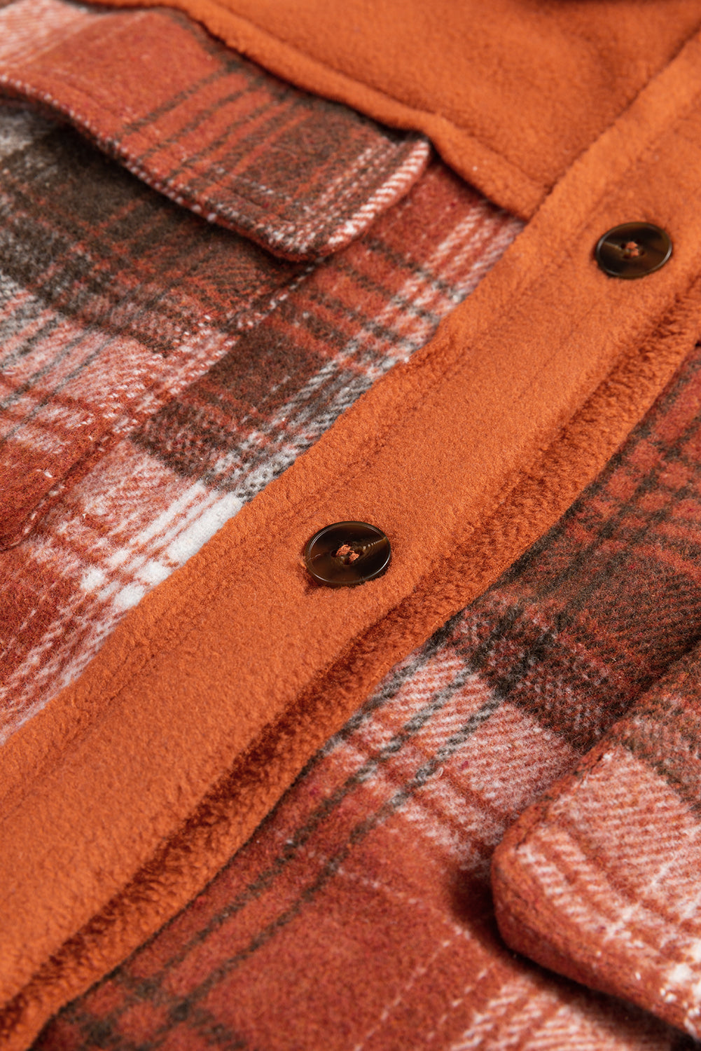 Colorblock Pattern Buttoned Plaid Shackets