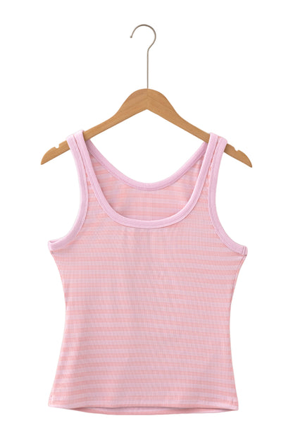 Stripe Ribbed Knit Tank Top