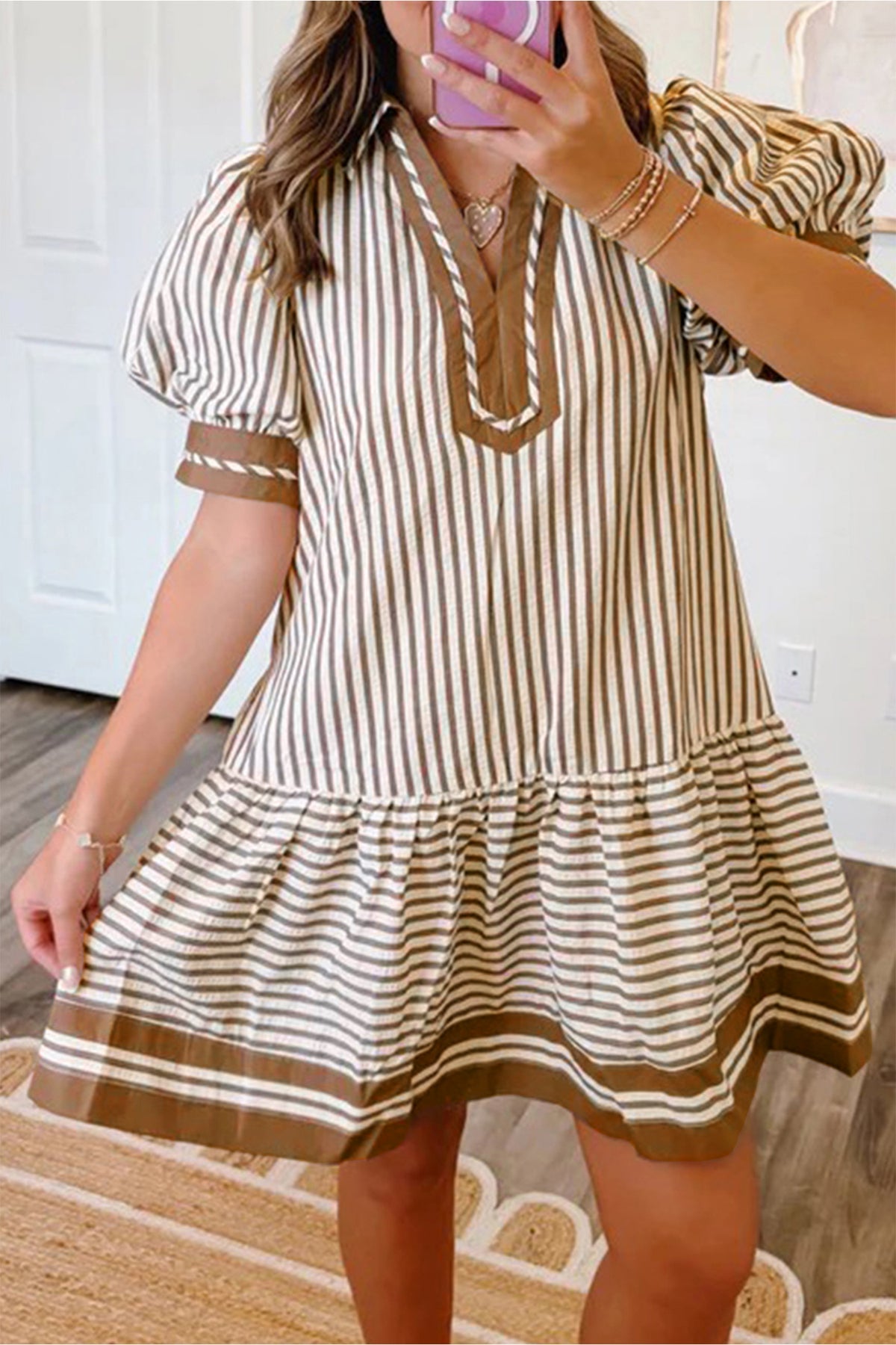 Stripe Color Block Mini Dress