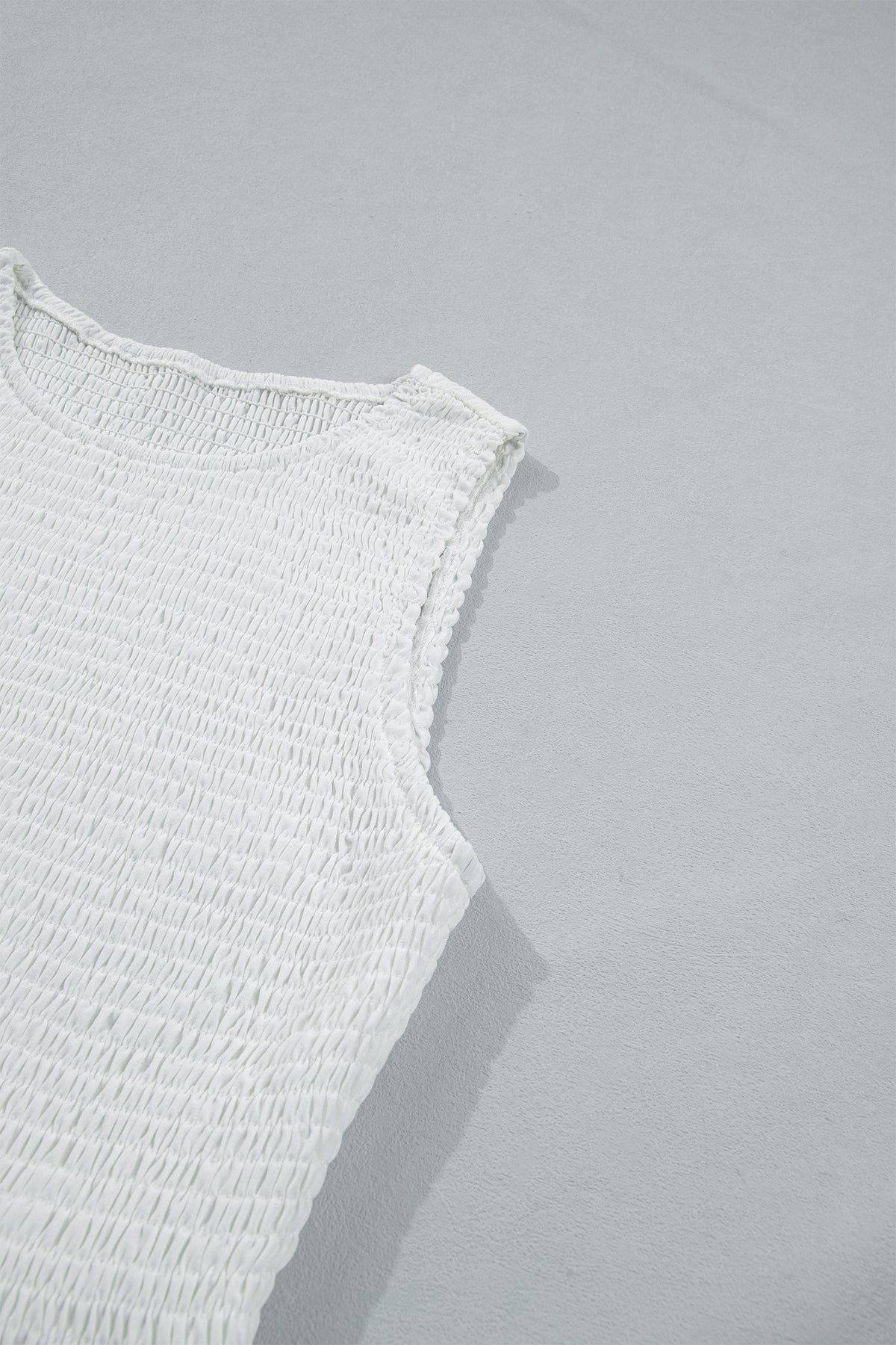 Sleeveless Smocked Lace Tank Top