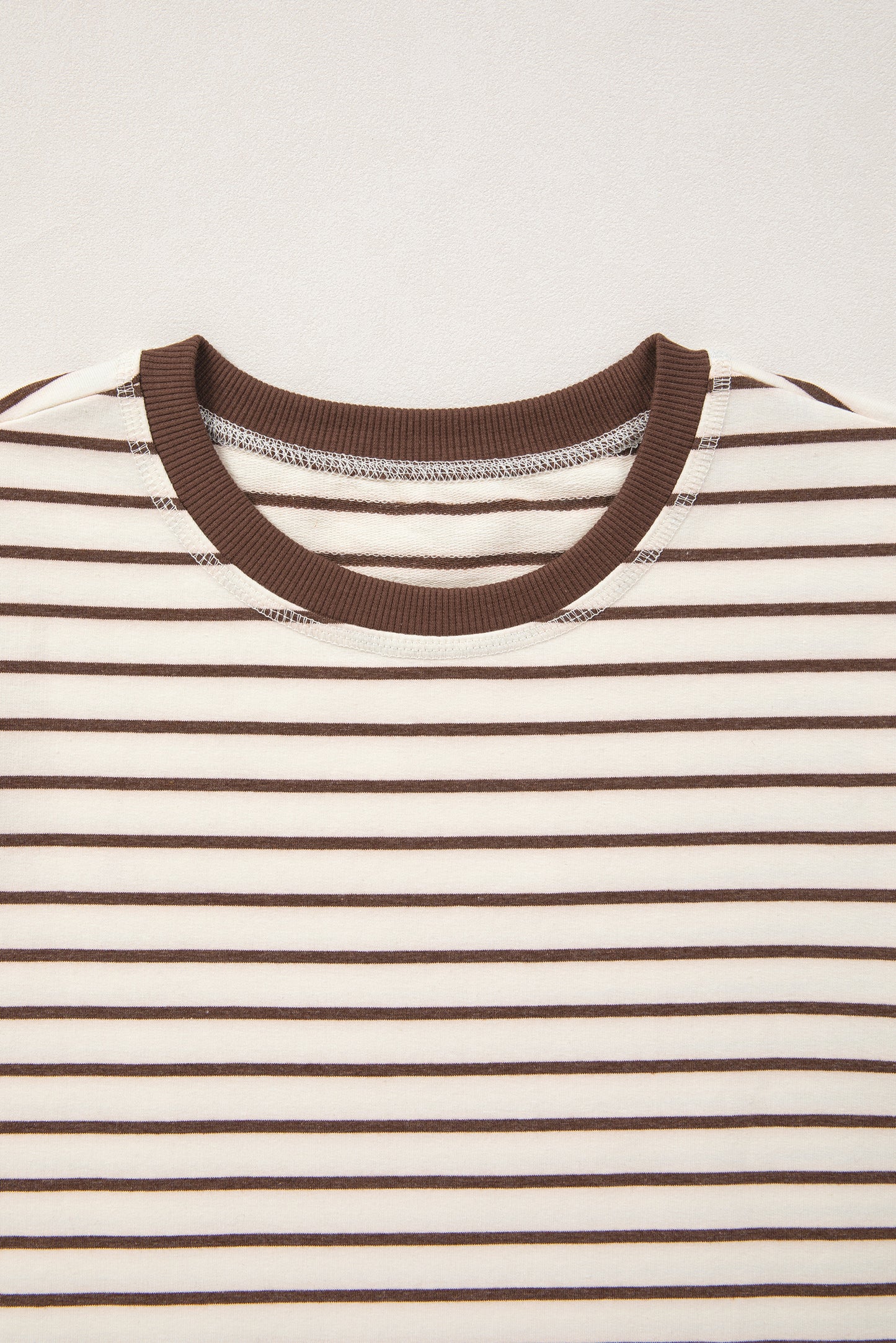 Stripe Ribbed Round Tank Top