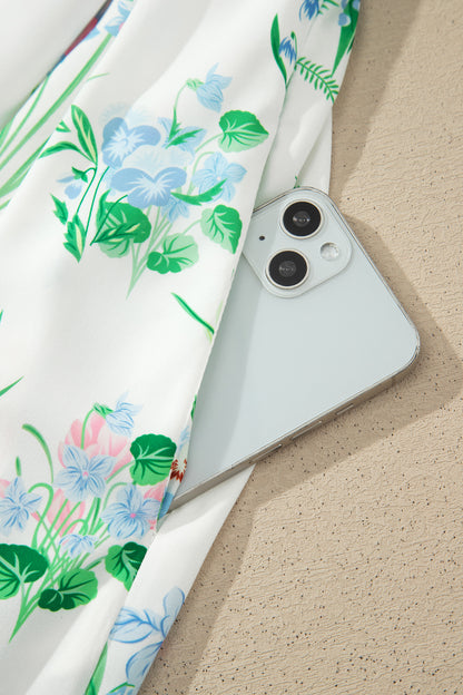 High Waist Midi Floral Dress