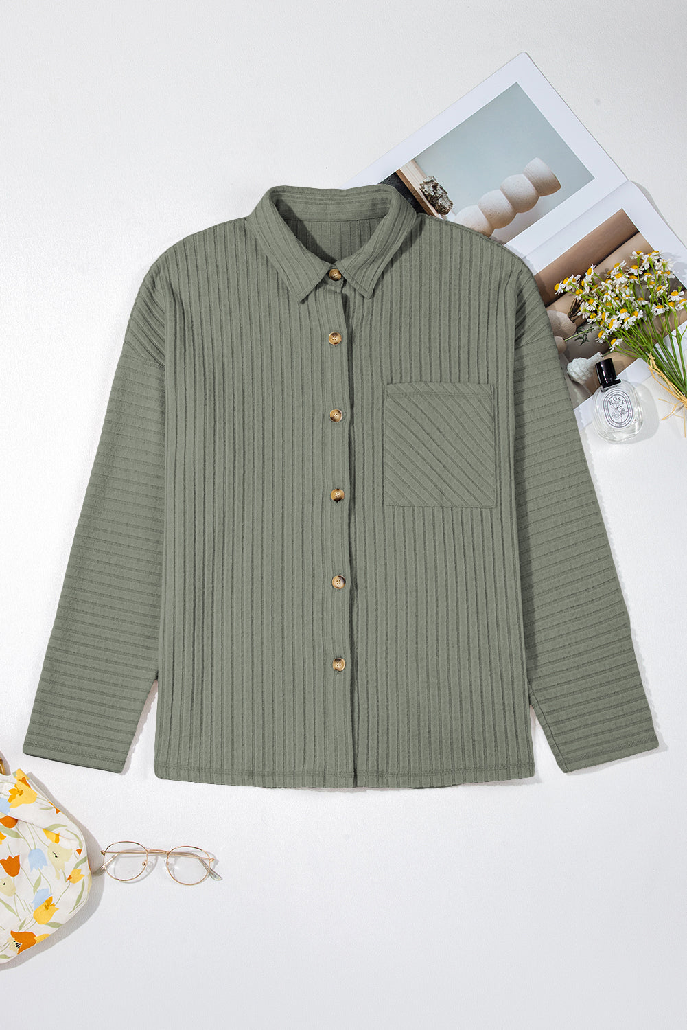Thermal Ribbed Button Up Jackets