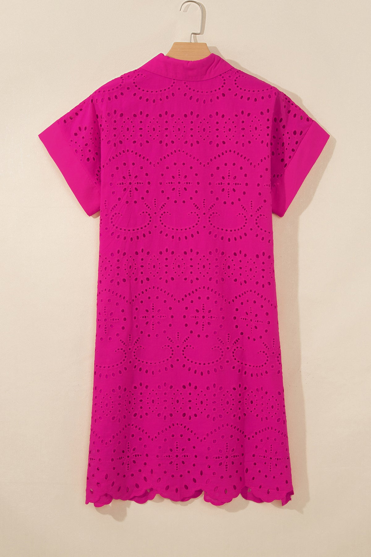 Color Eyelet Embroidered Mini Dress