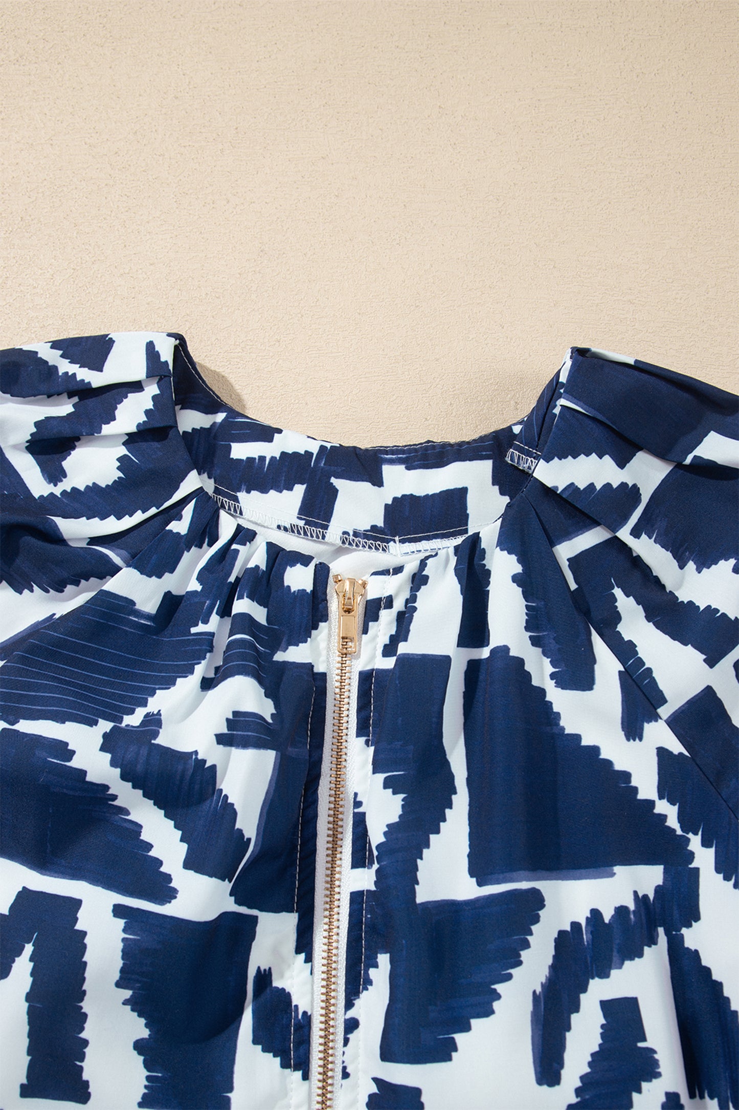 Abstract Geometric Zip Mini Dress