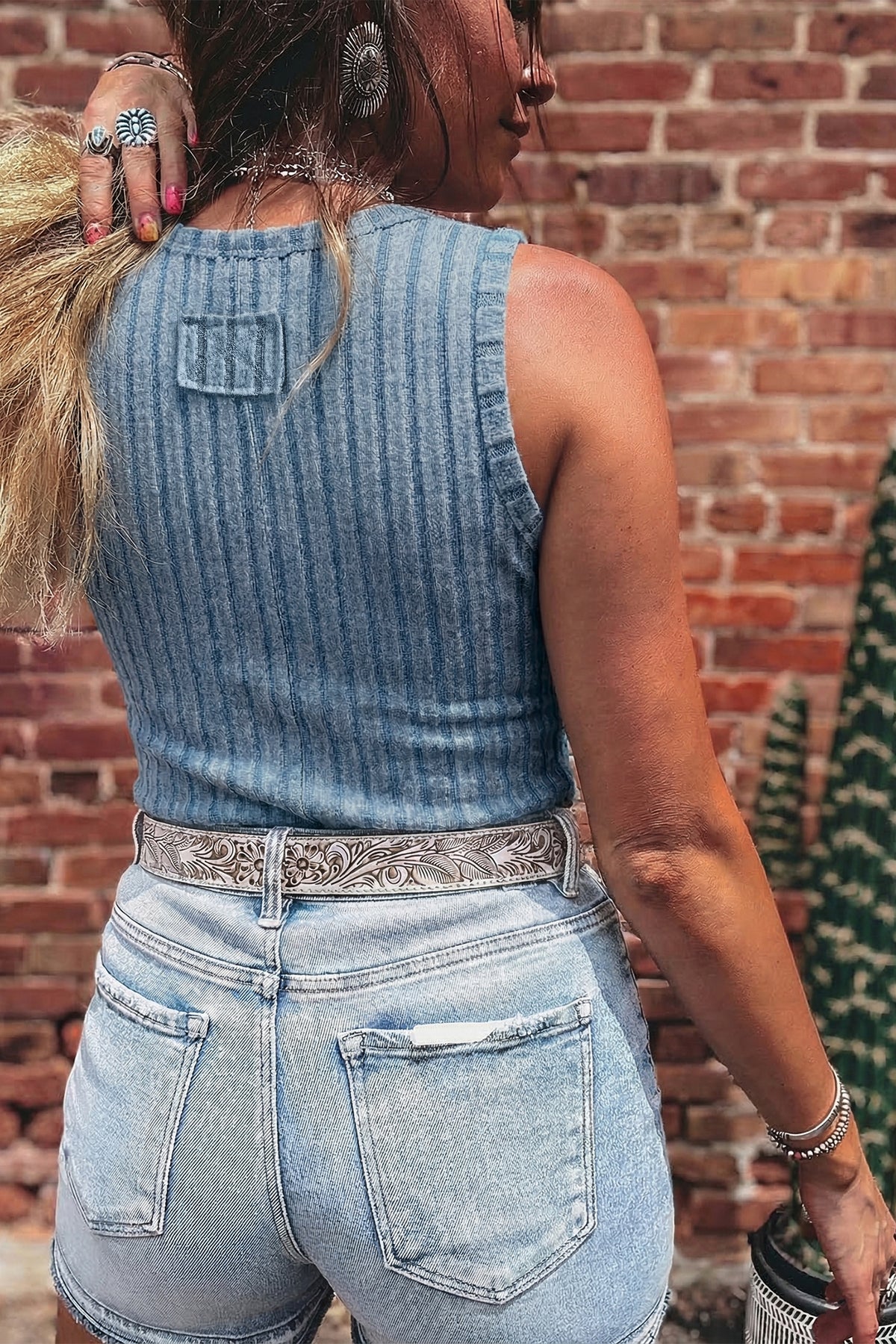 Slim Ribbed Wash Tank Top