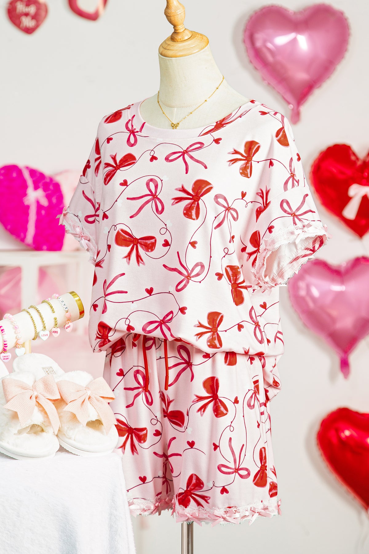 Romantic Bow Drawstring Lounge Set