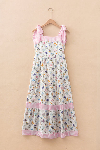 Striped Maxi Floral Dress