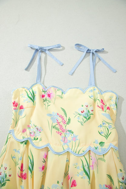 High Waist Midi Floral Dress