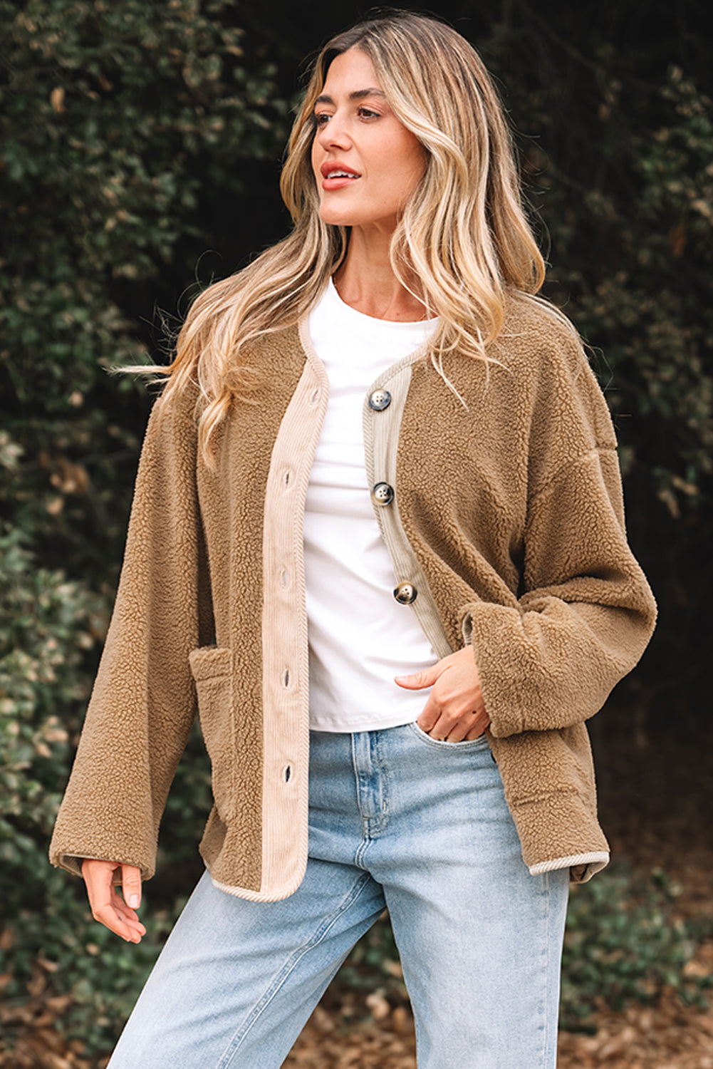 French Puffy Plush Corduroy Jackets