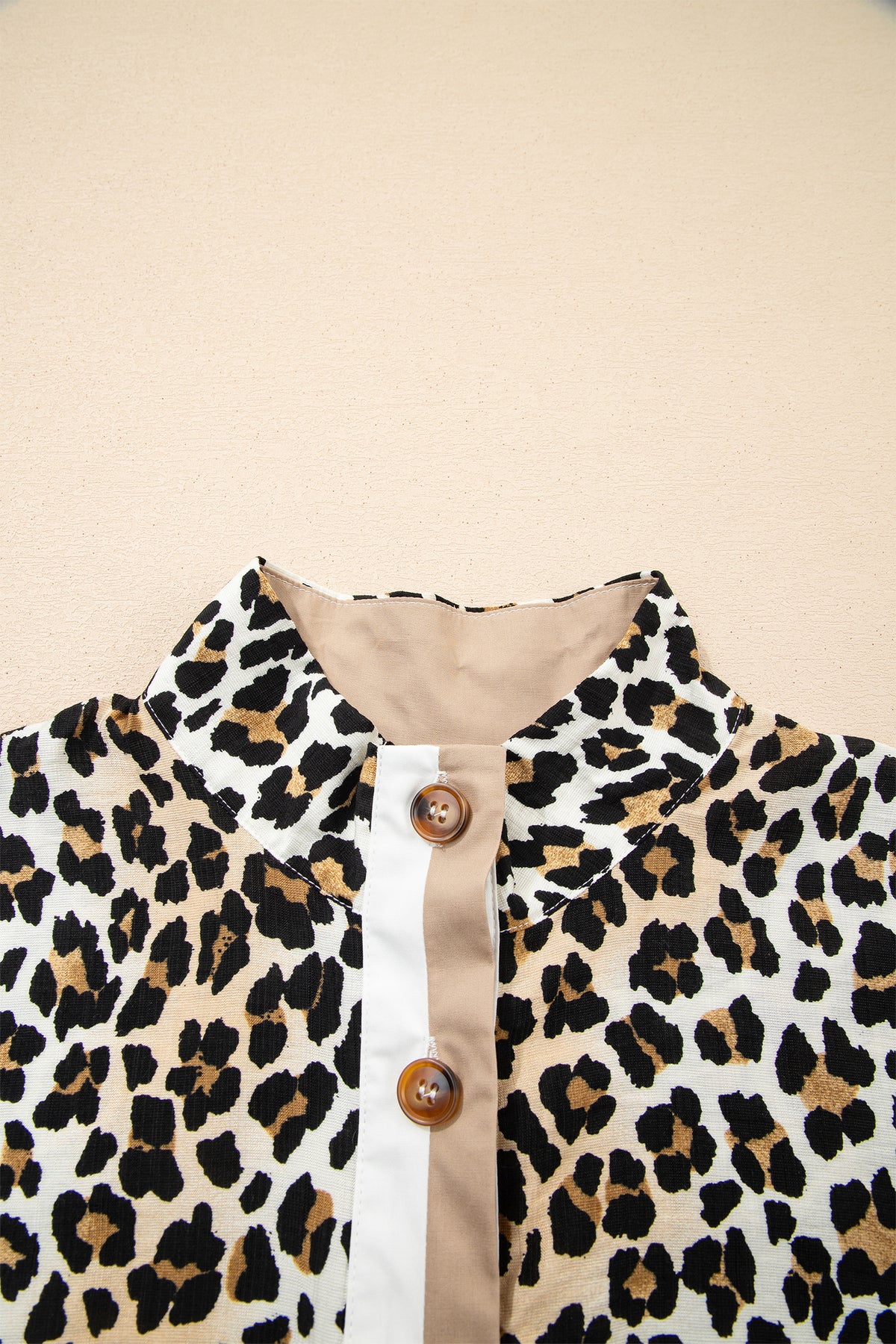 Short Sleeve Leopard Mini Dress