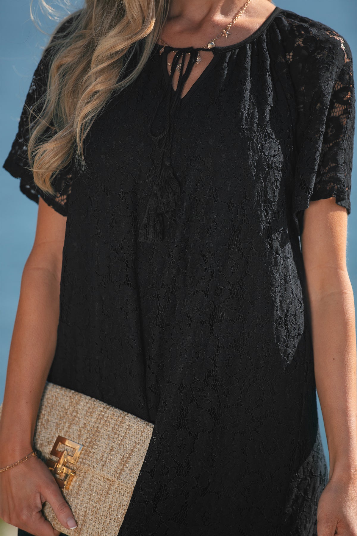 Floral Lace Overlay Maxi Dress