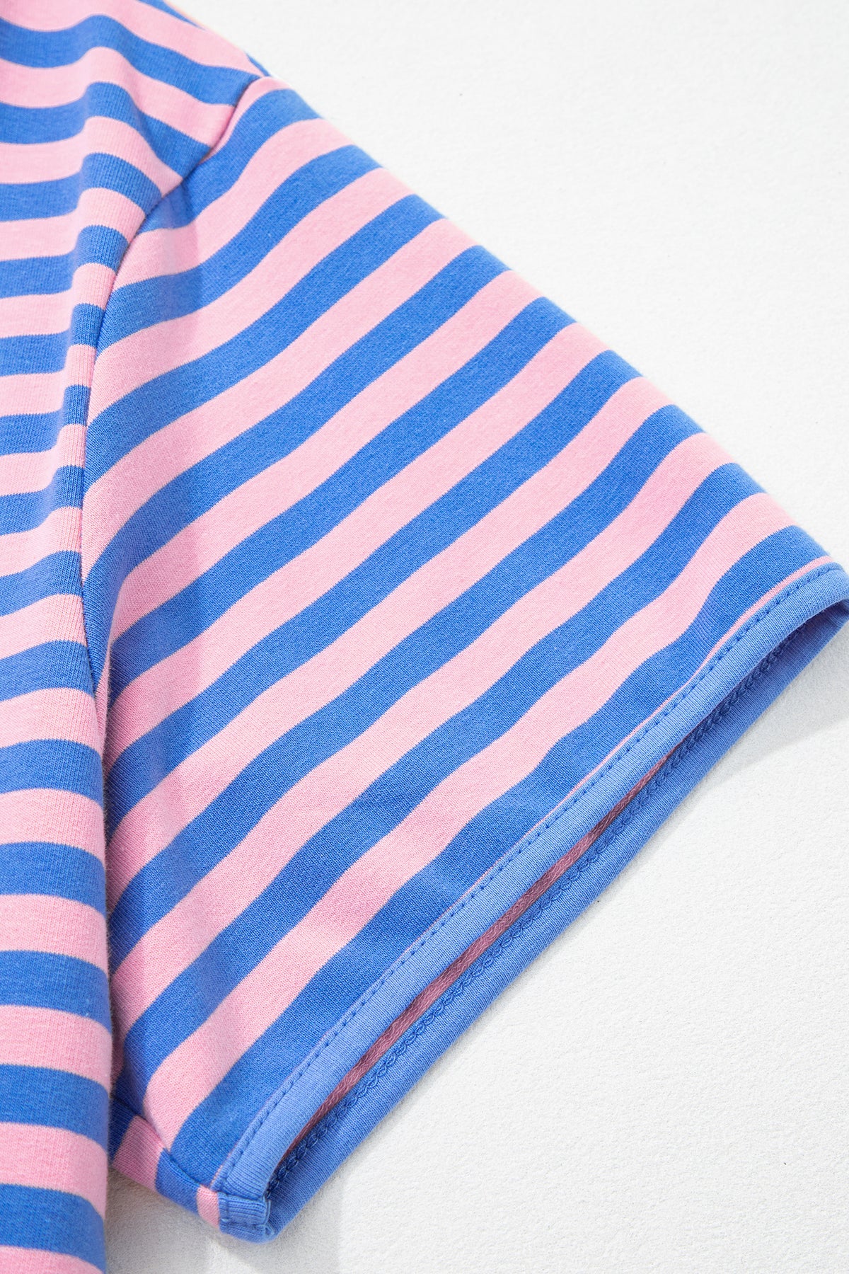 Stripe Short Sleeve Two-Piece Set