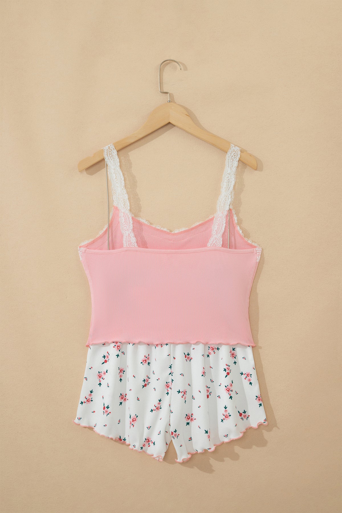 Ribbed Knit Floral Lounge Set
