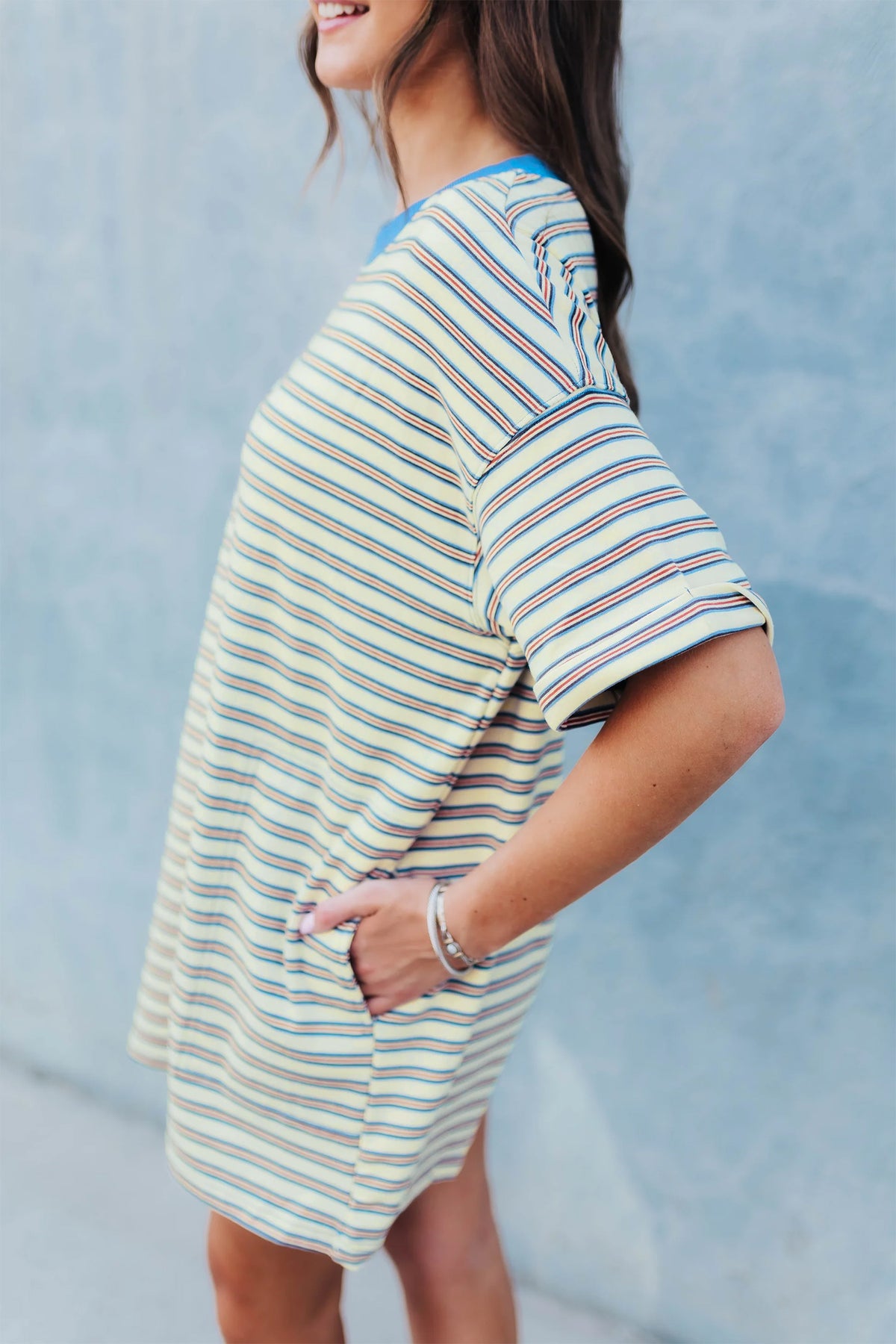 Stripe Mini T Shirt Dresses