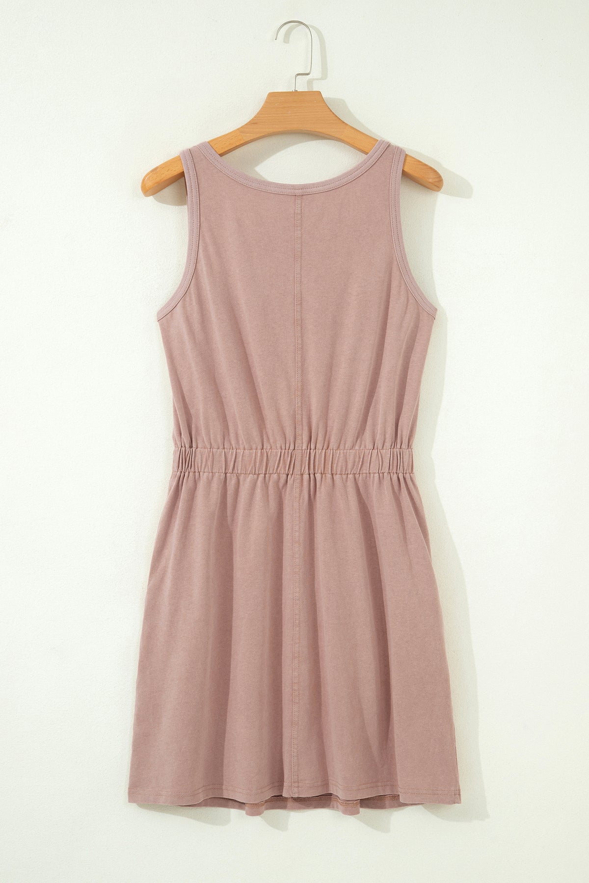 Wash Neck Sleeveless Mini Dress