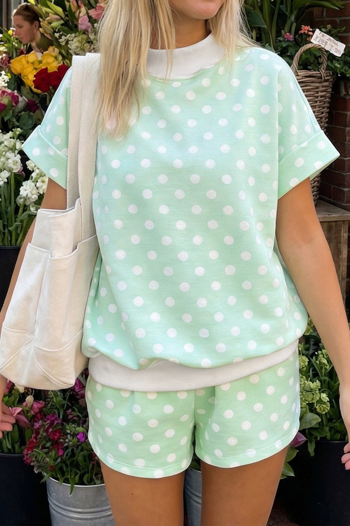 Polka Dot Mock Short Set