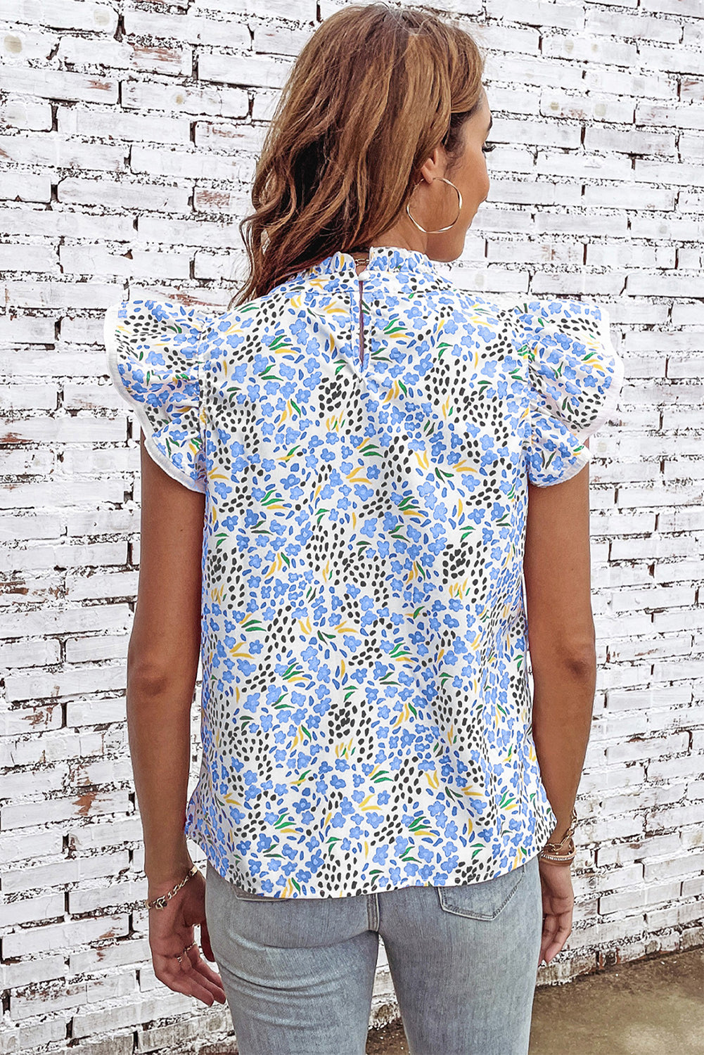 Abstract Flutter Sleeve Tank Top