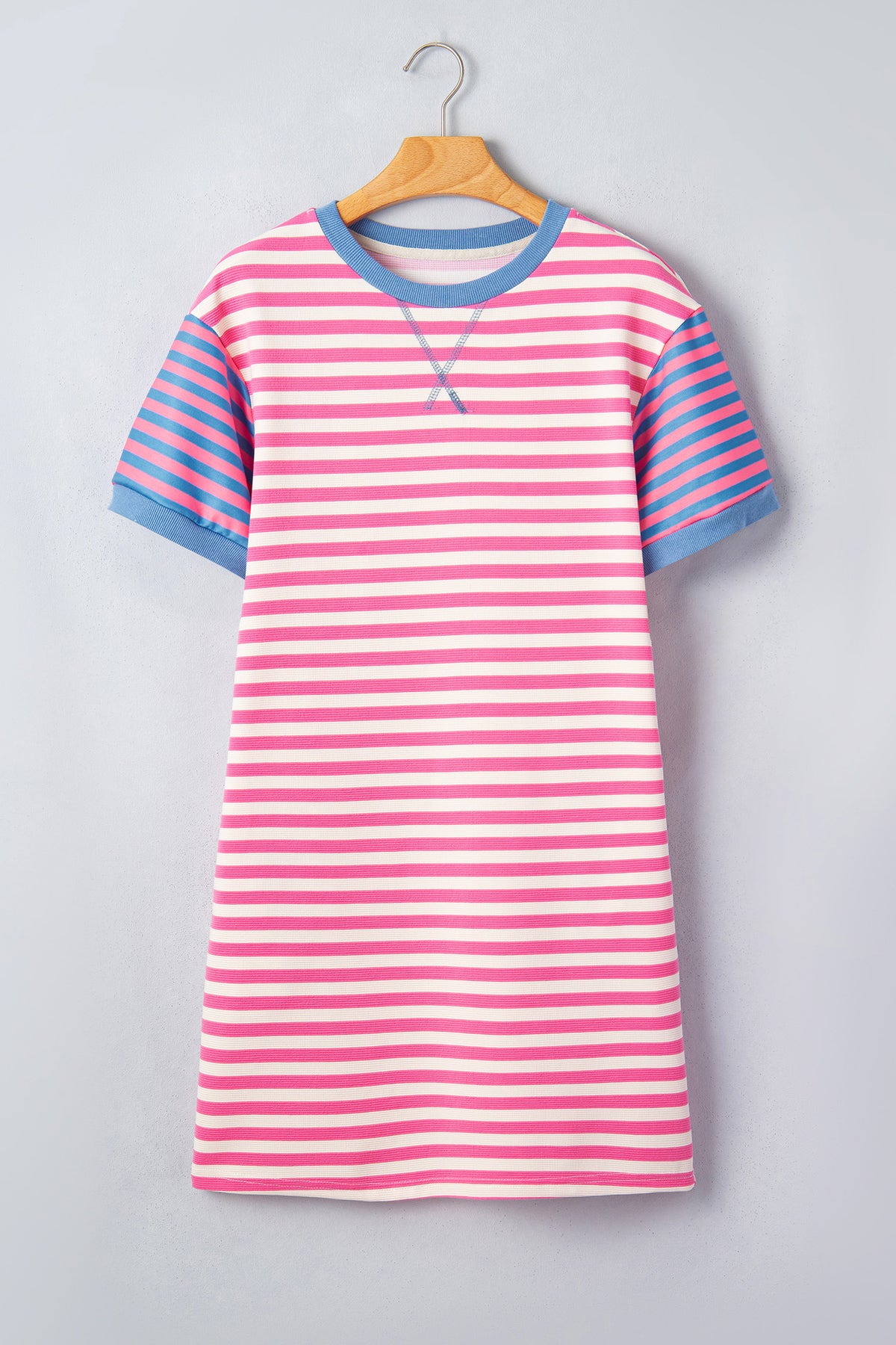 Stripe Short Sleeve T Shirt Dresses