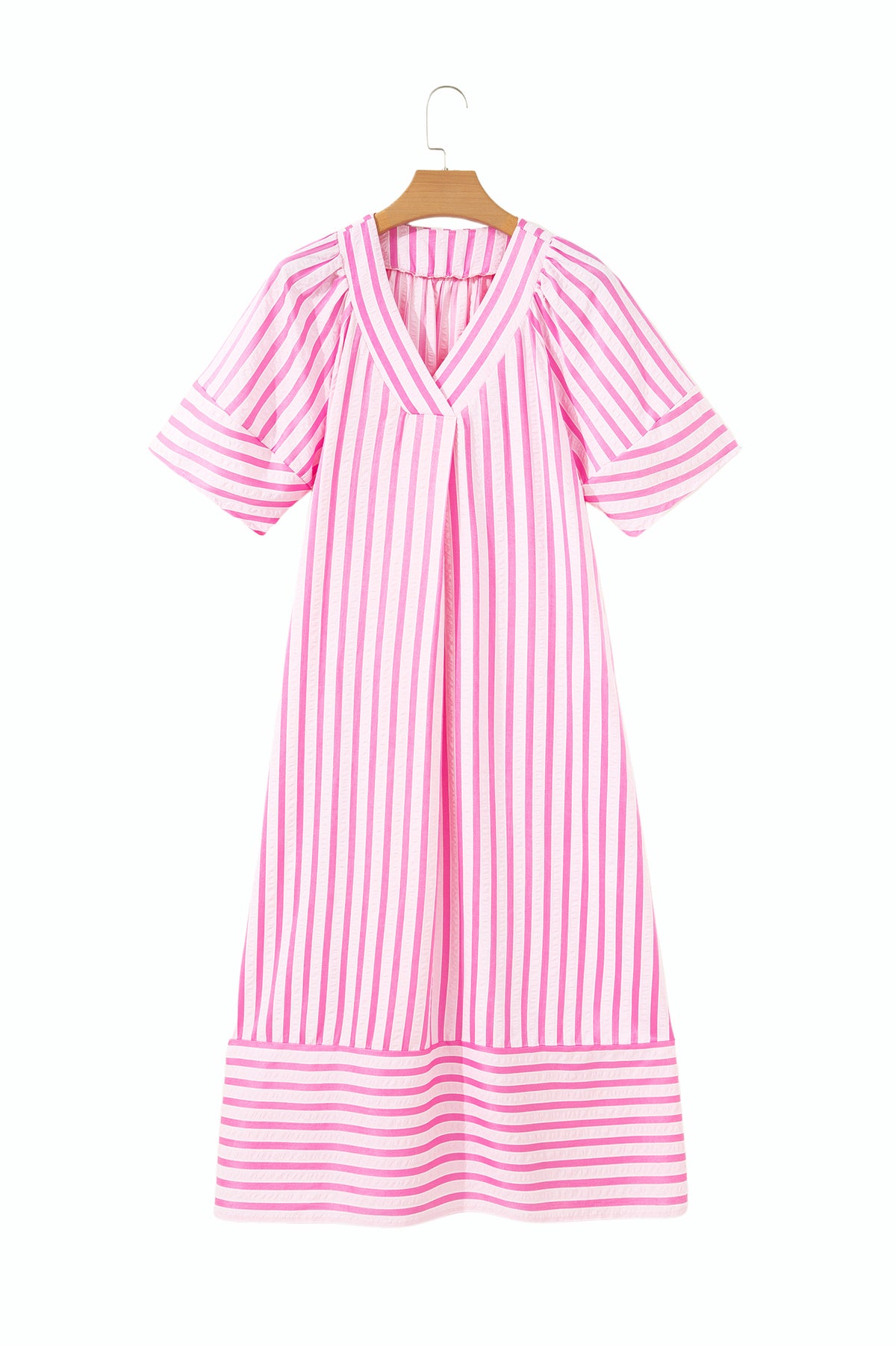 Stripe Short Sleeve Maxi Dress