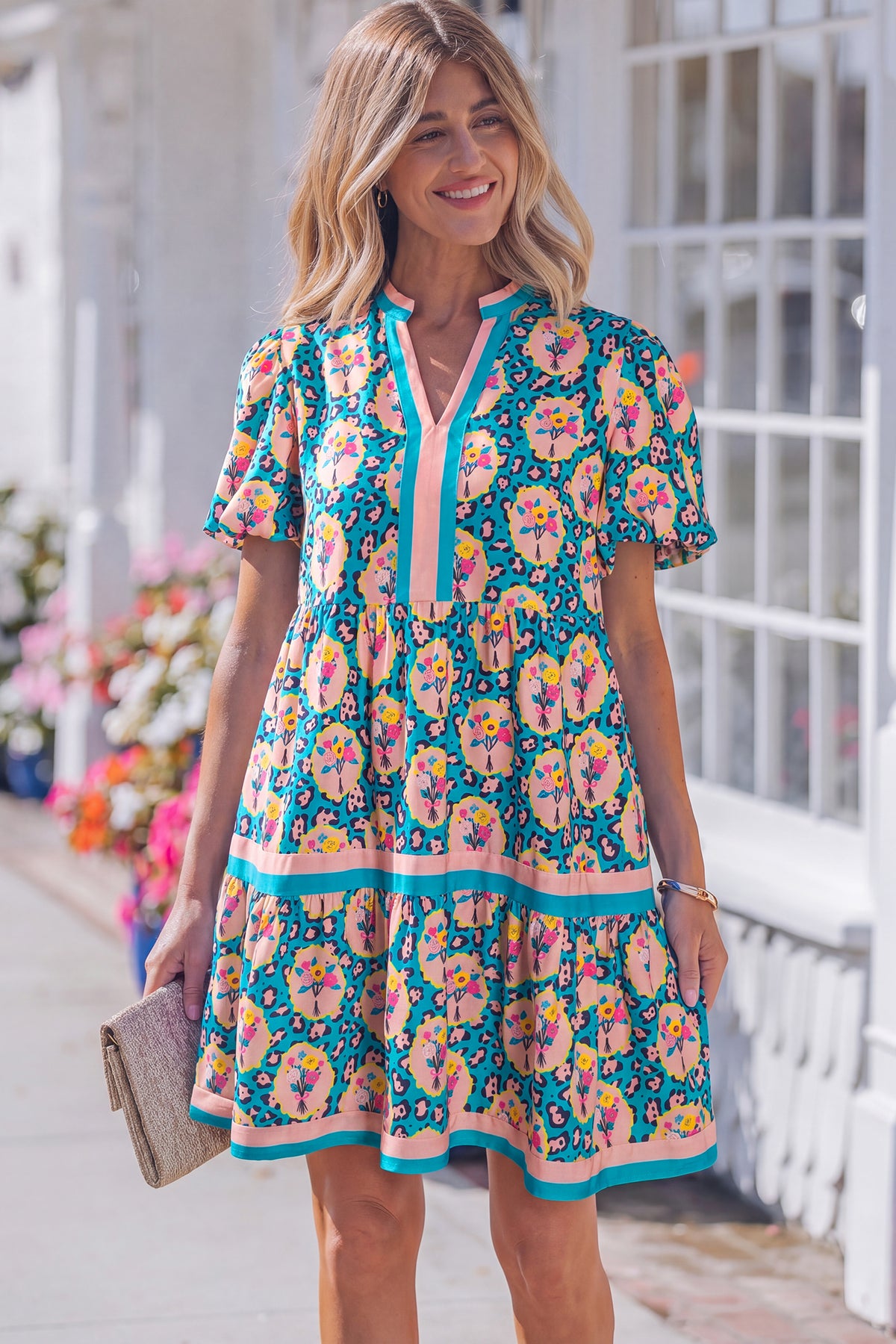 Leopard Short Floral Dress