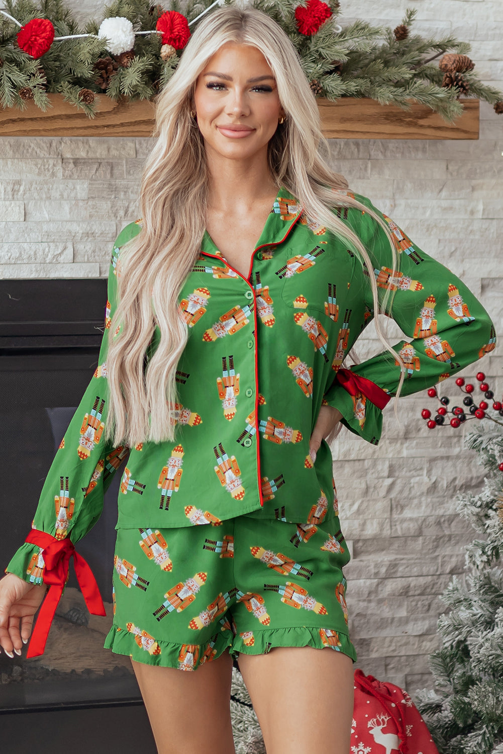 Christmas Bow Knot Pajama Set