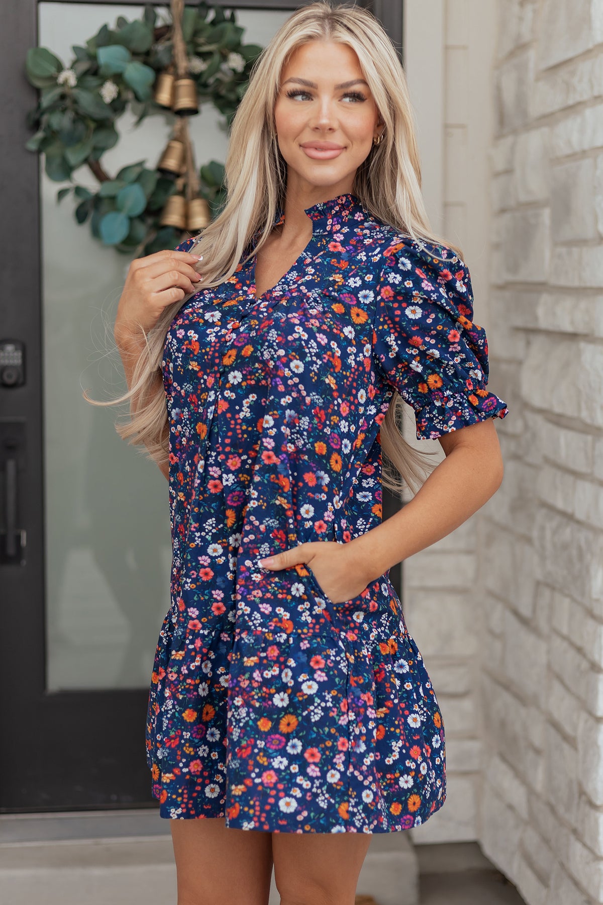 Puff Sleeve Mini Floral Dress