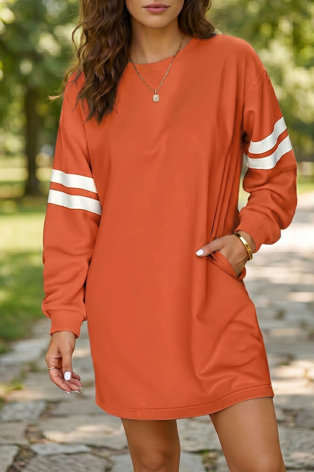 Fiery Varsity Banded Mini Dress