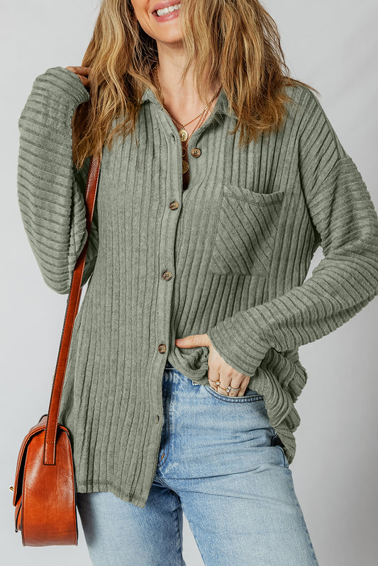 Thermal Ribbed Button Up Jackets