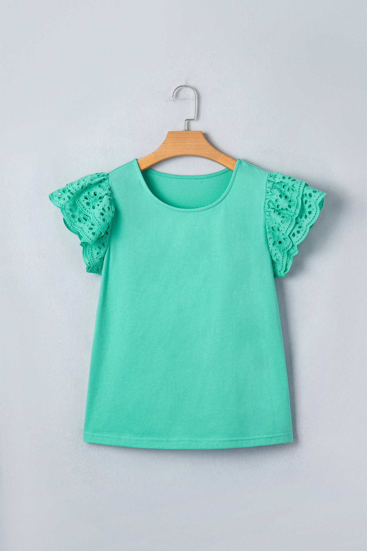Eyelet Lace Ruffled Tank Top