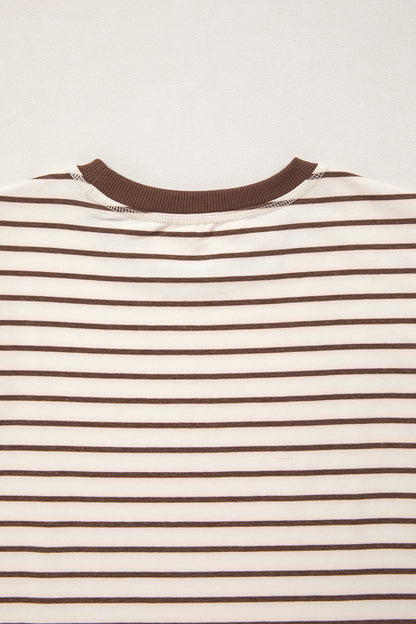 Stripe Ribbed Round Tank Top