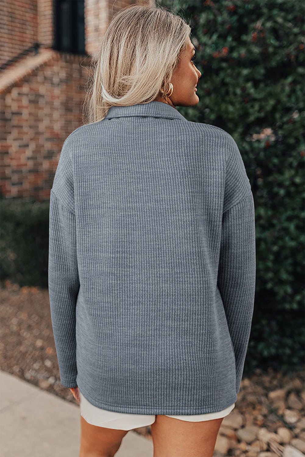 Sandalwood Ribbed Knit Buttons Jackets