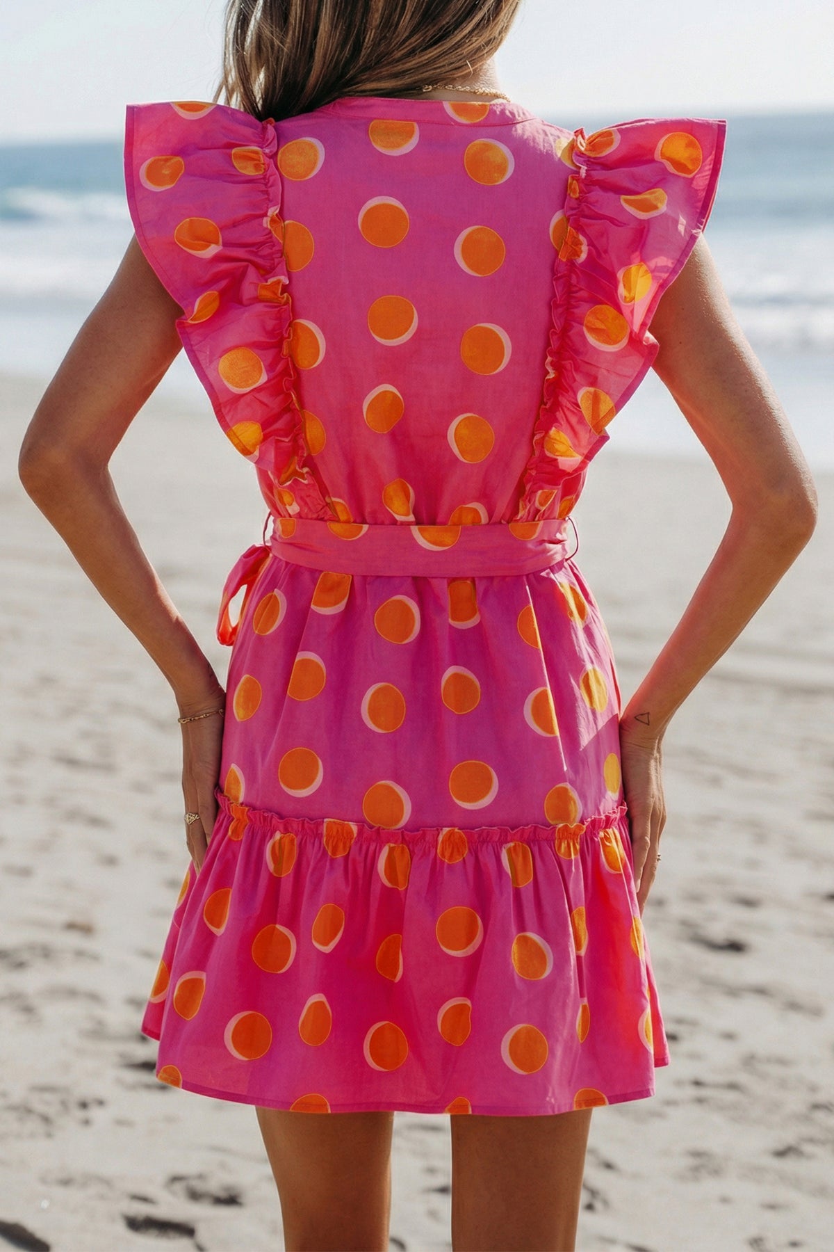 Polka Dot Ruffled Mini Dress