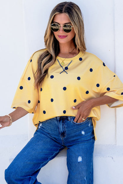 Polka Dot Crossed Oversize Tee